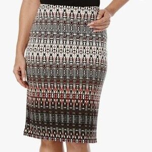 Rafaella Womens NWT Tribal Gradient Texture Printed Skirt Size XL